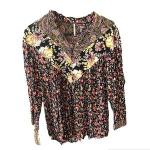 Free People Wildflower Fields Floral Tunic Top Size S